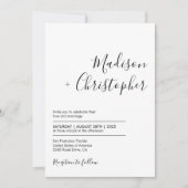 Eenvoudige Elegant Calligraphy Script Photo Weddin Kaart (Voorkant)