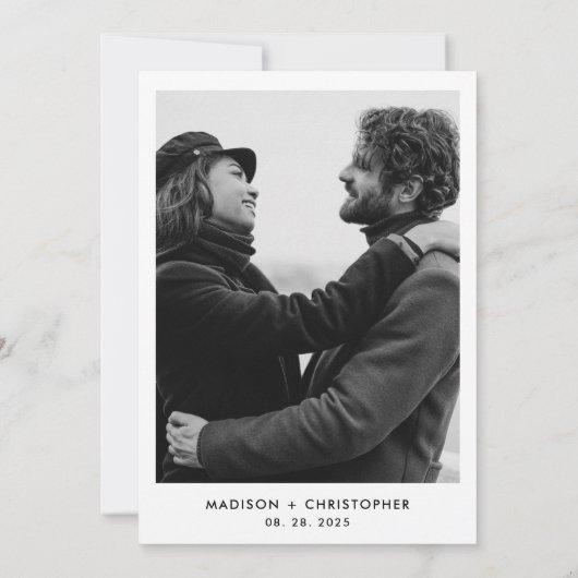 Eenvoudige Elegant Calligraphy Script Photo Weddin Kaart (Achterkant)