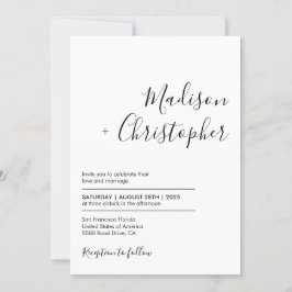 Eenvoudige Elegant Calligraphy Script Photo Weddin Kaart