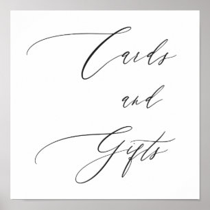 Eenvoudige Elegant Calligraphy Wedding Cards & Gif Poster