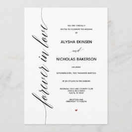 Eenvoudige Elegant Calligraphy Wedding Invitation  Programmakaart