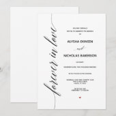 Eenvoudige Elegant Calligraphy Wedding Invitation  Programmakaart (Voorkant / Achterkant)