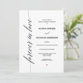 Eenvoudige Elegant Calligraphy Wedding Invitation  Programmakaart (Staand voorkant)