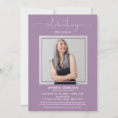 Eenvoudige Elegant Celebration of Life Funeral Pho Kaart (Voorkant)