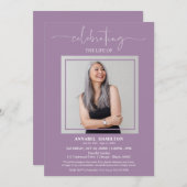 Eenvoudige Elegant Celebration of Life Funeral Pho Kaart (Voorkant / Achterkant)