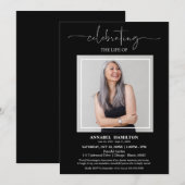 Eenvoudige Elegant Celebration of Life Funeral Pho Kaart (Voorkant / Achterkant)