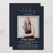 Eenvoudige Elegant Celebration of Life Funeral Pho Kaart (Voorkant / Achterkant)