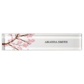 Eenvoudige Elegant Cherry Blossom Sakura Tree Roze Naambordje (Voorkant)