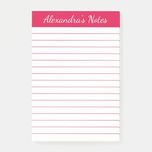 Eenvoudige Elegant Cherry Red, geïndividualiseerd Post-it® Notes (Voorkant)