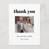 Eenvoudige elegant & chic bruiloft foto Dank je we Briefkaart (Voorkant)