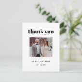 Eenvoudige elegant & chic bruiloft foto Dank je we Briefkaart (Staand voorkant)
