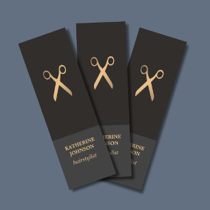 Eenvoudige Elegant Chic Dark Faux Gold Hair Stylis Mini Visitekaartje