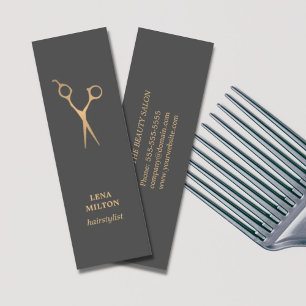Eenvoudige Elegant Chic Dark Faux Gold Hair Stylis Mini Visitekaartje