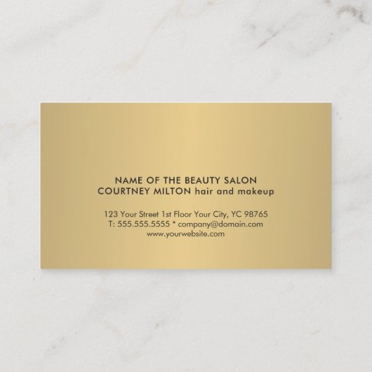 Eenvoudige Elegant Chic FAUX Gold Beauty Salon Loy Klantenkaartje (Achterkant)