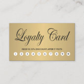 Eenvoudige Elegant Chic FAUX Gold Loyalty-Kaart Klantenkaartje (Voorkant)