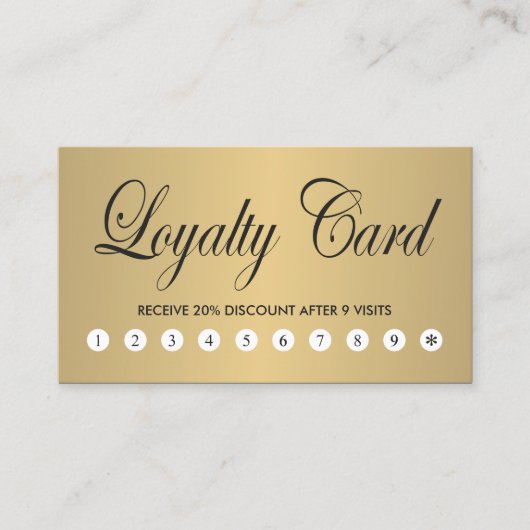 Eenvoudige Elegant Chic FAUX Gold Loyalty-Kaart Klantenkaartje (Voorkant)