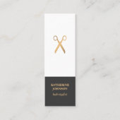 Eenvoudige Elegant Chic Faux Gold White Hair Styli Mini Visitekaartje (Voorkant)