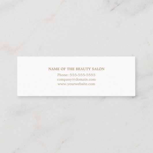 Eenvoudige Elegant Chic Faux Gold White Hair Styli Mini Visitekaartje (Achterkant)