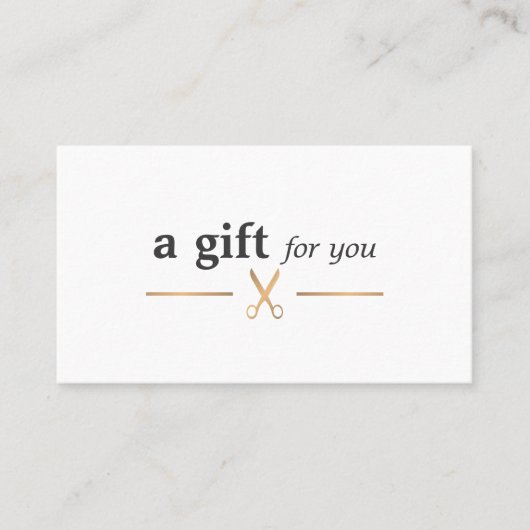 Eenvoudige Elegant Chic Faux Gold White Hair Styli Visitekaartje (Voorkant)