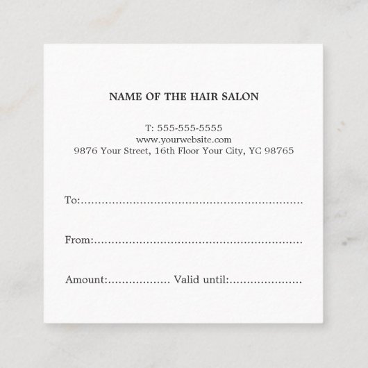 Eenvoudige Elegant Chic Red Heart White Hair Styli Vierkante Visitekaartje (Achterkant)