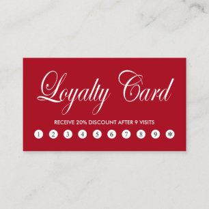 Eenvoudige Elegant Chic Red White-logo Klantenkaartje