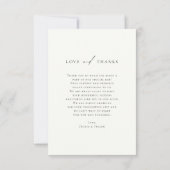 Eenvoudige Elegant Chic Script Passen getrouwd Wed Bedankkaart (Achterkant)