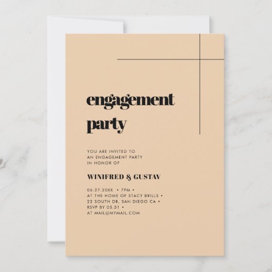 Eenvoudige elegant & chic-verloving kaart (Voorkant)