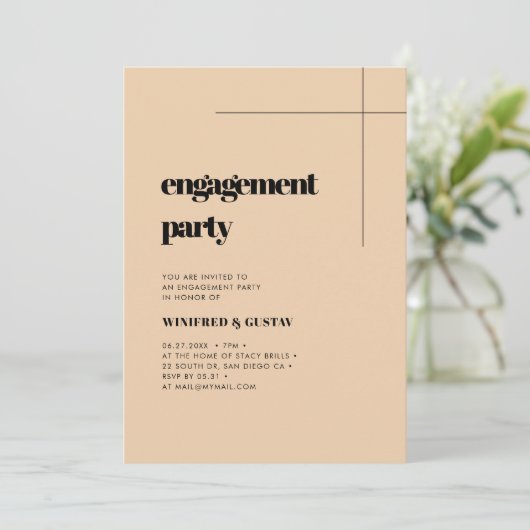 Eenvoudige elegant & chic-verloving kaart (Staand voorkant)