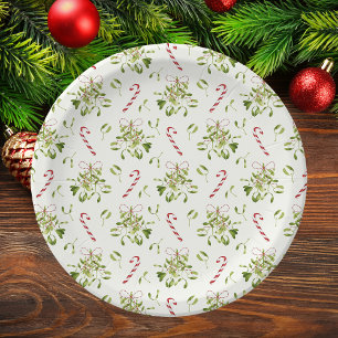 Eenvoudige Elegant Christmas Waterverf groen Papieren Bordje
