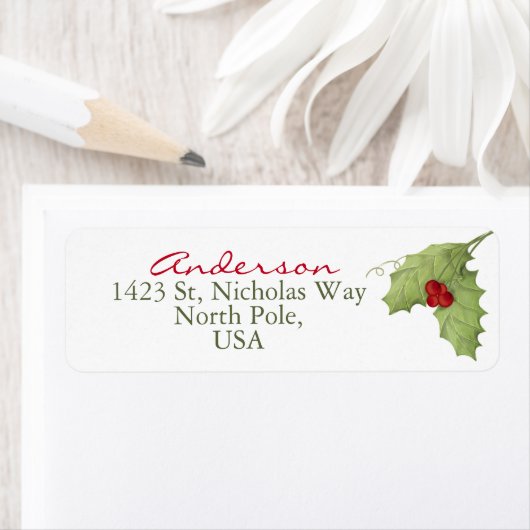 Eenvoudige Elegant Classic kerstGreenery Mailing Etiket (Insitu)