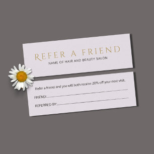 Eenvoudige Elegant Clean Faux Gold Referral-Kaart Mini Visitekaartjes
