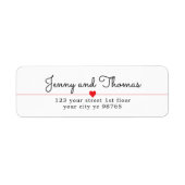 Eenvoudige Elegant Clean Heart Line Wedding Etiket (Voorkant)