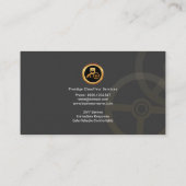 Eenvoudige Elegant Clean Steering Wheel Chauffeur Visitekaartje (Achterkant)