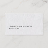 Eenvoudige Elegant Clean Texture White Advocaat Visitekaartje (Voorkant)