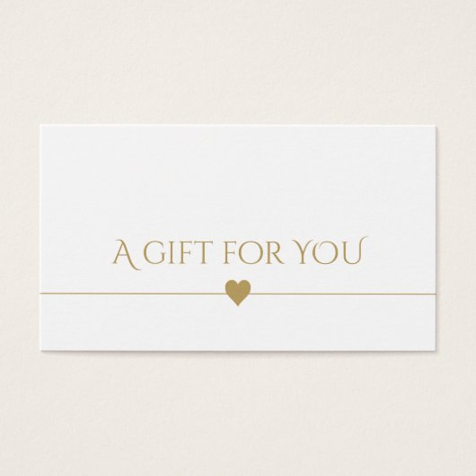 Eenvoudige Elegant Clean White Faux Gold Gift Kaar Visitekaartje (Voorkant)