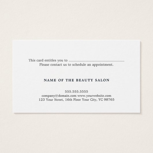 Eenvoudige Elegant Clean White Faux Gold Gift Kaar Visitekaartje (Achterkant)