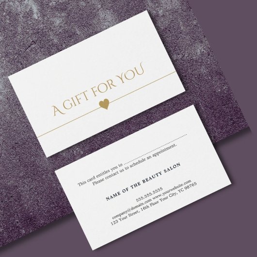 Eenvoudige Elegant Clean White Faux Gold Gift Kaar Visitekaartje