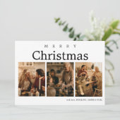 Eenvoudige Elegant Collage Kerstfeestdag Kaart (Staand voorkant)