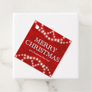 Eenvoudige Elegant Company Logo Merry-kerstlampjes Bedankjes Labels