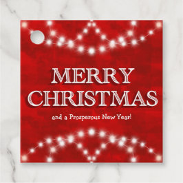 Eenvoudige Elegant Company Logo Merry-kerstlampjes Bedankjes Labels