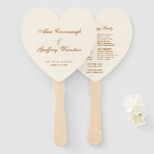 Eenvoudige Elegant Copper Ivory Wedding Handwaaier