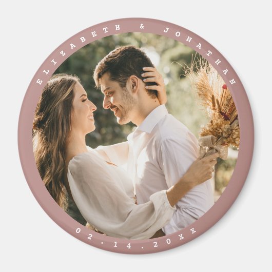 Eenvoudige Elegant Couple Photo Wedding Save the D Magneet (Voorkant)