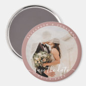 Eenvoudige Elegant Couple Photo Wedding Save the D Magneet (Voorkant / Achterkant)