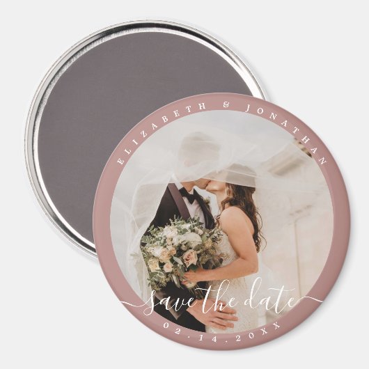 Eenvoudige Elegant Couple Photo Wedding Save the D Magneet (Voorkant / Achterkant)