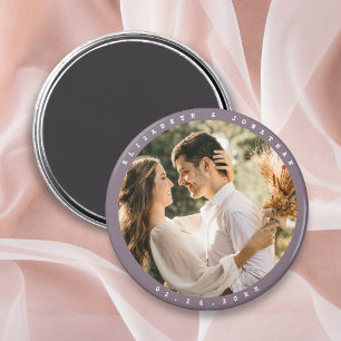 Eenvoudige Elegant Couple Photo Wedding Save the D Magneet