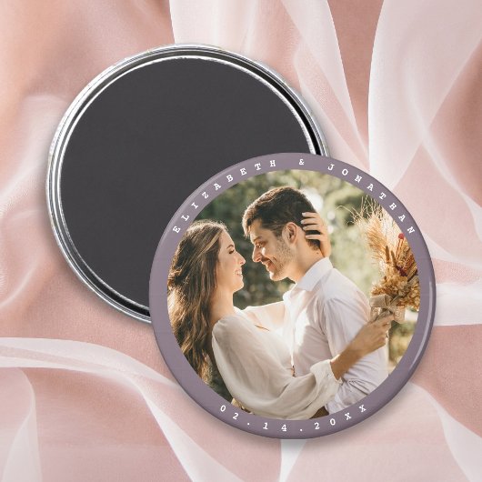 Eenvoudige Elegant Couple Photo Wedding Save the D Magneet