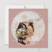 Eenvoudige Elegant Couple Photo Wedding Save the D Magnetische Uitnodiging (Voorkant)