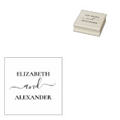 Eenvoudige Elegant Couple's Names Bruiloft Rubberstempel (Gestempeld)