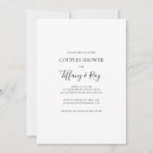 Eenvoudige Elegant Couples Shower Invitation Kaart