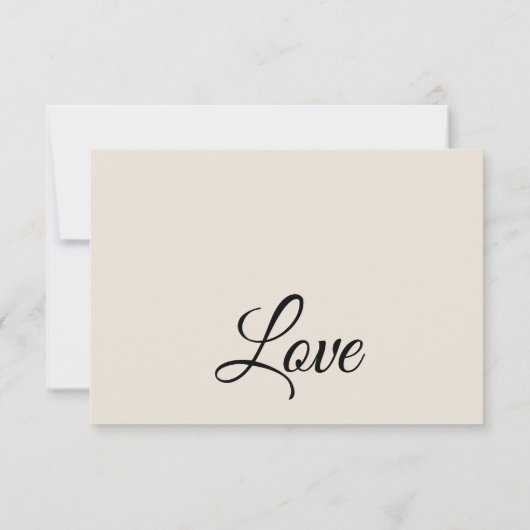 Eenvoudige Elegant Cream Song Aanvraag Bruiloft RS RSVP Kaartje (Achterkant)